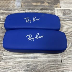 Lot Of 2 - RAY BAN JUNIOR KIDS NAVY AUTHENTIC CLAMSHELL EYEGLASSES HARD CASE